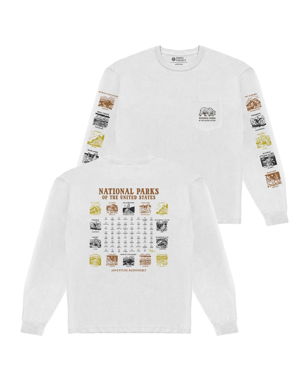 Pictograms National Parks Checklist Long Sleeve Tee