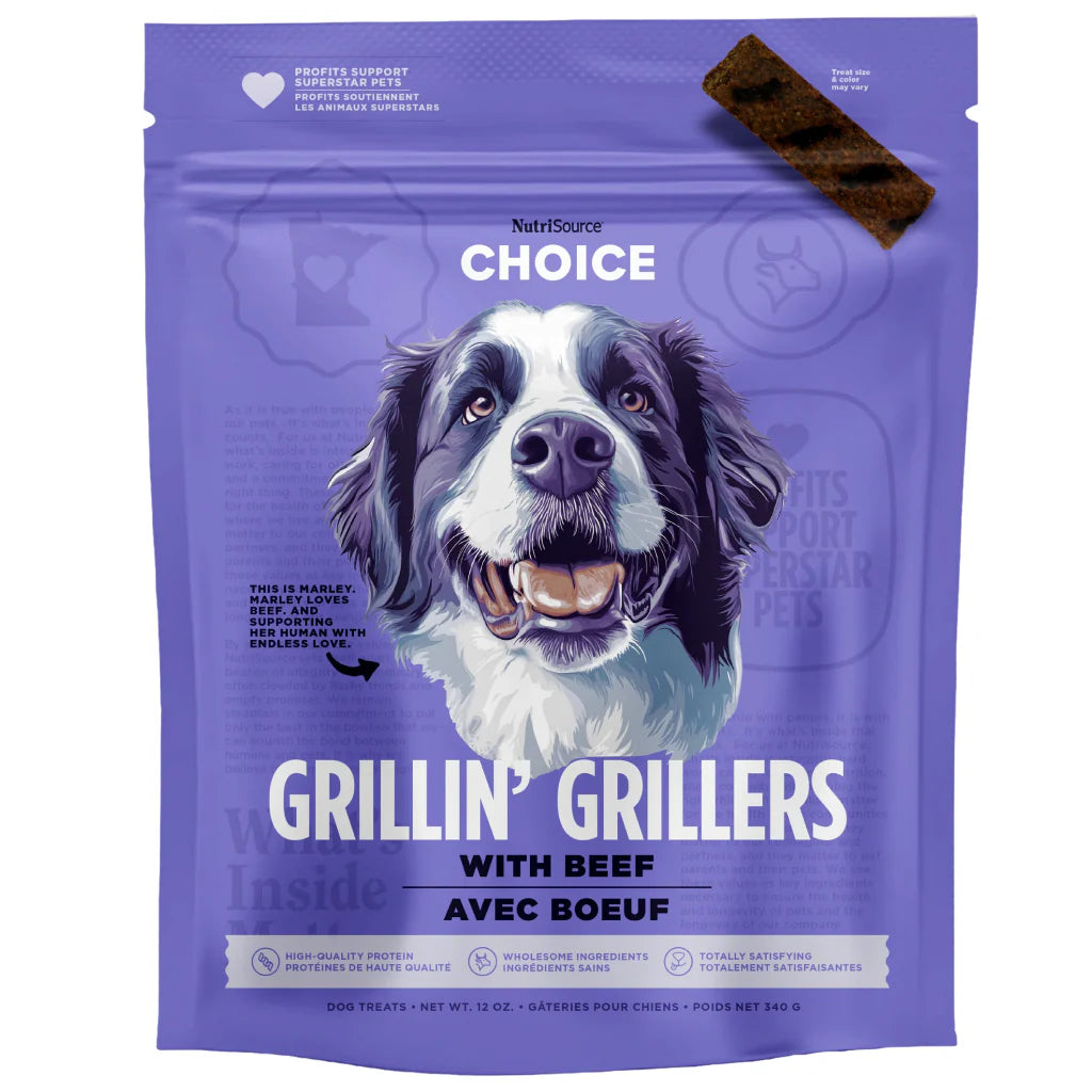 NutriSource Choice Grillin' Grillers with Whitefish Dog Treats 12 oz