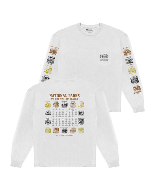 Pictograms National Parks Checklist Long Sleeve Tee